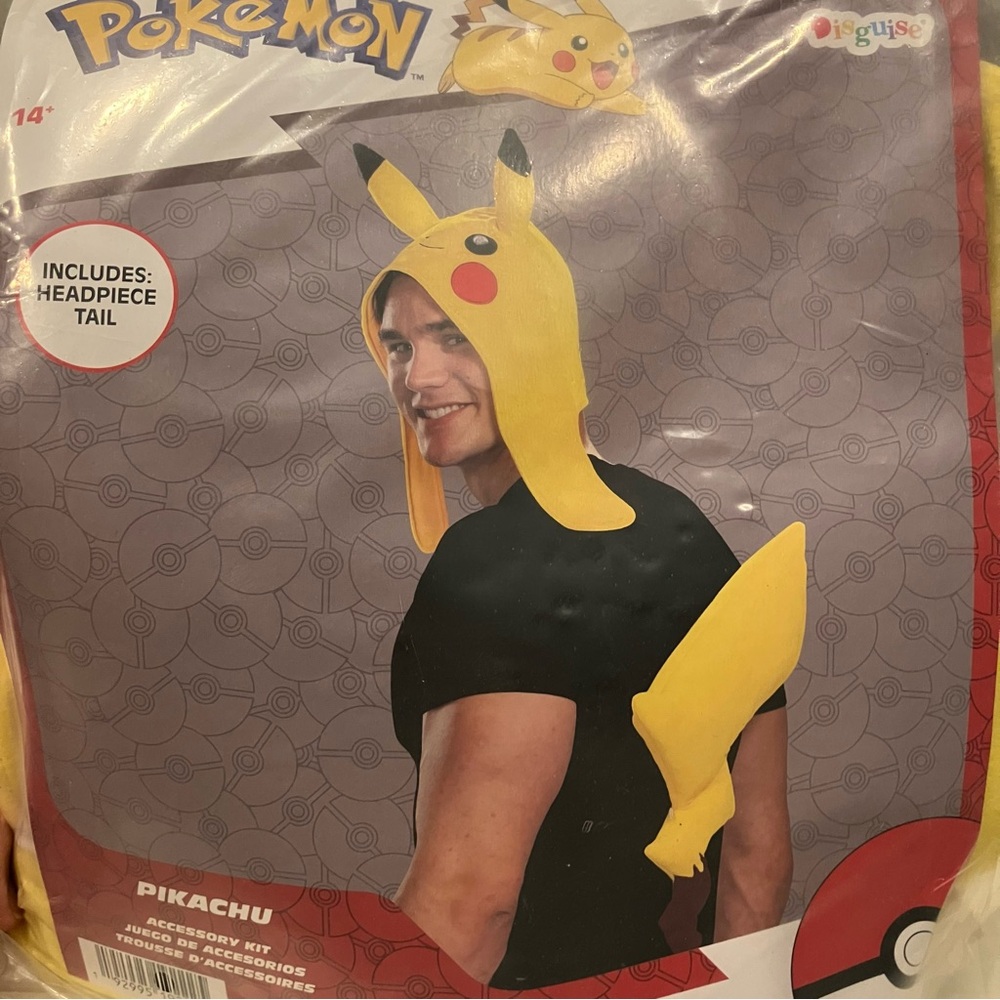 Pokémon Pikachu Halloween Costume - Unisex Big Kid / Adult Hat & Tail NEW